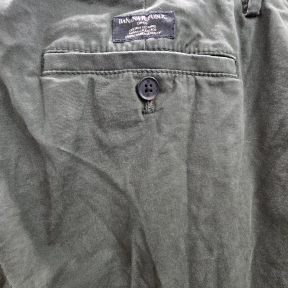 Banana Republic Men Pants‎ 33X32 Green Chino Twill Lived-In Skinny Fit